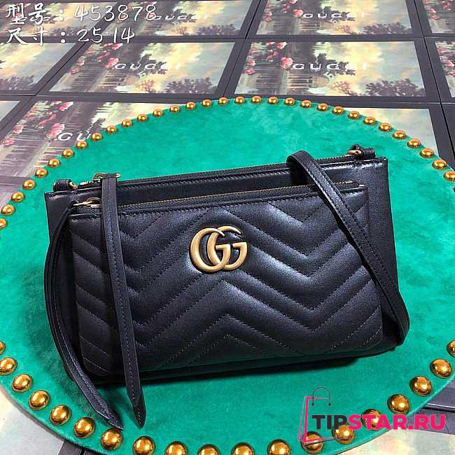 Gucci New Chevron Matelasse black - 453878 - 25x14x1cm - 1