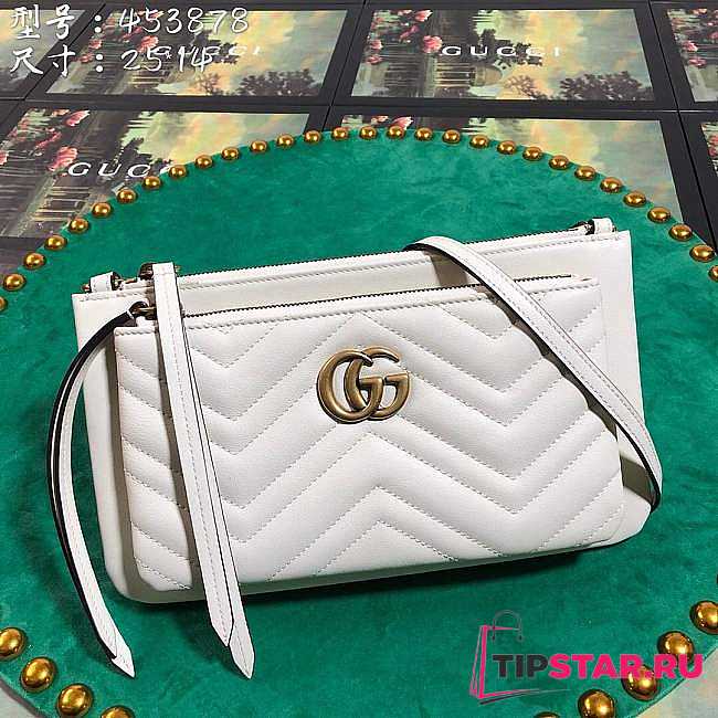 Gucci New Chevron Matelasse white - 453878 - 25x14x1cm  - 1