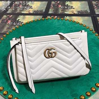 Gucci New Chevron Matelasse white - 453878 - 25x14x1cm 