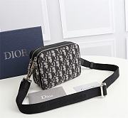 POUCH WITH SHOULDER STRAP Beige and Black Dior Oblique Jacquard - 2OBBC1 - 17x12.5x5cm - 2