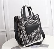 SADDLE TOTE BAG WITH SHOULDER STRAP Beige and Black Dior Oblique Jacquard - 1ADSH1 - 6
