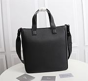 SADDLE TOTE BAG WITH SHOULDER STRAP Black Grained Calfskin - 1ADSH1 - 5