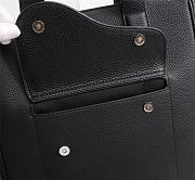 SADDLE TOTE BAG WITH SHOULDER STRAP Black Grained Calfskin - 1ADSH1 - 6