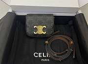 Celine Mini Triomphe Bag Canvas Leather - 11x4x8cm - 1