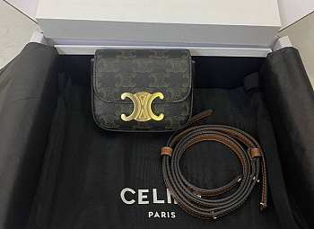 Celine Mini Triomphe Bag Canvas Leather - 11x4x8cm