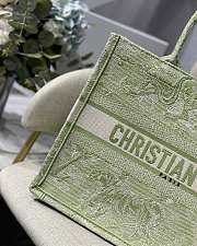 Dior Small Book Tote Green Embroidery - M1296 - 36.5x28x17.5cm - 3