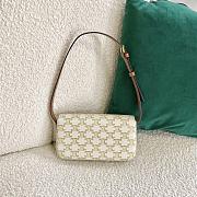 TRIOMPHE SHOULDER BAG IN TRIOMPHE CANVAS AND CALFSKIN WHITE - 194142 - 4