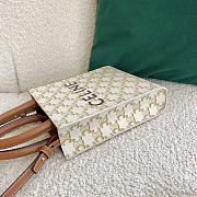 MINI VERTICAL CABAS IN TRIOMPHE CANVAS AND CALFSKIN WITH CELINE PRINT WHITE - 194372 - 5