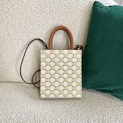 MINI VERTICAL CABAS IN TRIOMPHE CANVAS AND CALFSKIN WITH CELINE PRINT WHITE - 194372 - 4