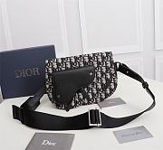 SADDLE POUCH Beige and Black Dior Oblique Jacquard - 1ADPO0 - 1