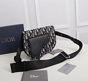 SADDLE POUCH Beige and Black Dior Oblique Jacquard - 1ADPO0 - 5