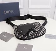SADDLE POUCH Beige and Black Dior Oblique Jacquard - 1ADPO0 - 4