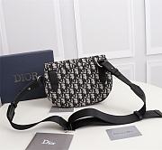 SADDLE POUCH Beige and Black Dior Oblique Jacquard - 1ADPO0 - 3