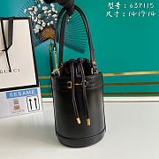 Gucci Horsebit 1955 Small Bucket Bag Black Calf Leather - 14x16x14cm - 1