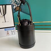 Gucci Horsebit 1955 Small Bucket Bag Black Calf Leather - 14x16x14cm - 6
