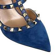 Valentino Rockstud suede pumps blue heels - 2