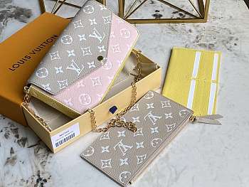 LV Felice Pochette Monogram Pink/Beige/Yellow - M81359 - 21x12x3cm