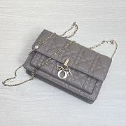 LADY DIOR CHAIN POUCH BROWN Lambskin - S0937O - 19.5x12.5x5cm - 6