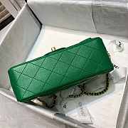 Chanel Grained Calfskin Top Handle Flap Bag Green 20 x 14 x 7cm - 2