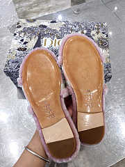 Dior Dway Slide Cotton and Shearling Slipper Pink - 5