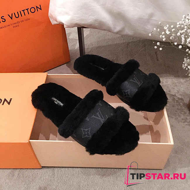 Louis Vuitton Lock It Flat Mules Slipper All Black - 1A8770 - 1