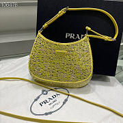 Prada Cleo satin bag with appliqués in Yellow - 1BC169 - 18.5x4.5x22cm - 1