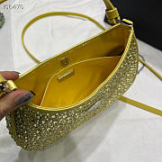 Prada Cleo satin bag with appliqués in Yellow - 1BC169 - 18.5x4.5x22cm - 5