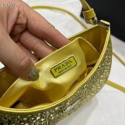 Prada Cleo satin bag with appliqués in Yellow - 1BC169 - 18.5x4.5x22cm - 4