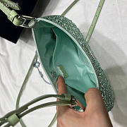 Prada Cleo satin bag with appliqués in Green - 1BC169 - 18.5x4.5x22cm - 5