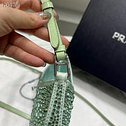 Prada Cleo satin bag with appliqués in Green - 1BC169 - 18.5x4.5x22cm - 6