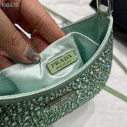 Prada Cleo satin bag with appliqués in Green - 1BC169 - 18.5x4.5x22cm - 4