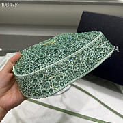 Prada Cleo satin bag with appliqués in Green - 1BC169 - 18.5x4.5x22cm - 3