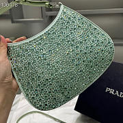 Prada Cleo satin bag with appliqués in Green - 1BC169 - 18.5x4.5x22cm - 2