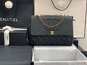 Chanel Flap Bag Double Chain Black Grained Leather - 92233 - 33x11x23cm - 1