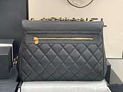Chanel Flap Bag Double Chain Black Grained Leather - 92233 - 33x11x23cm - 4