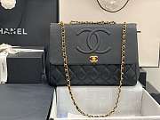 Chanel Flap Bag Double Chain Black Grained Leather - 92233 - 33x11x23cm - 3