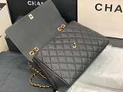 Chanel Flap Bag Double Chain Black Grained Leather - 92233 - 33x11x23cm - 2