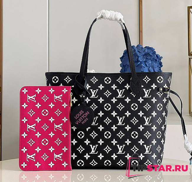 LV Neverfull Monogram Empreinte Black White - M46103 - 31x28x14cm - 1