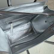 Celine Luggage Micro Silver Plain Waeve - 27x27x15cm - 6
