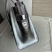 Celine Luggage Micro Silver Plain Waeve - 27x27x15cm - 4