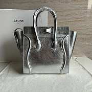Celine Luggage Micro Silver Plain Waeve - 27x27x15cm - 3