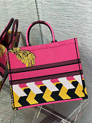 LARGE DIOR BOOK TOTE PINK JUNGLE - 41.5x35x18cm - 3