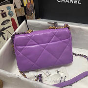 Chanel 19 handbag calfskin in purple - 26×16×9cm - 5