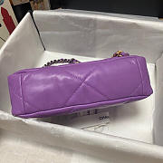 Chanel 19 handbag calfskin in purple - 26×16×9cm - 4