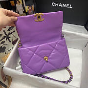 Chanel 19 handbag calfskin in purple - 26×16×9cm - 3