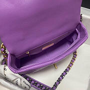 Chanel 19 handbag calfskin in purple - 26×16×9cm - 2