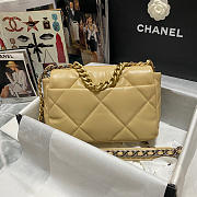 Chanel 19 handbag calfskin in yellow - 26×16×9cm - 5