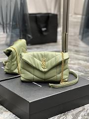 YSL Loulou Puffer Quilted Lambskin Bag (Avocado Green) - 23×15.5×8.5cm - 2
