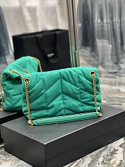 YSL Loulou Puffer Quilted Lambskin Bag (Dark Green) - 29×17×11cm - 3