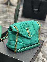 YSL Loulou Puffer Quilted Lambskin Bag (Dark Green) - 29×17×11cm - 2